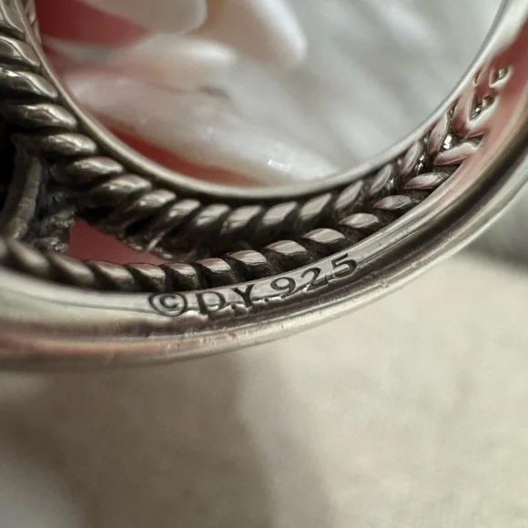 David Yurman Tahitian Pearl Diamond Crossover Ring - Picture 9 of 13